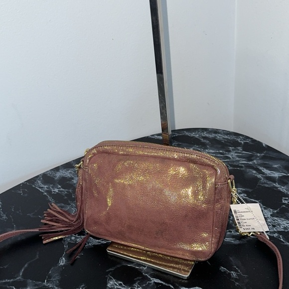 HOBO Handbag Renny Leather Small Metallic Crossbody Camera Bag AUTHENTIC NWT - Picture 4 of 12